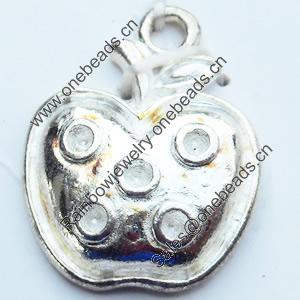 Pendant, Zinc Alloy Jewelry Findings, Apple, 17x21mm, Sold by Bag