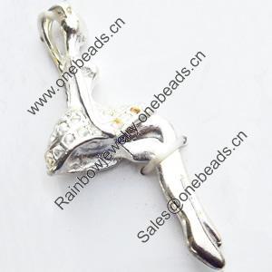 Pendant, Zinc Alloy Jewelry Findings, 18x37mm, Sold by Bag
