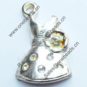 Pendant, Zinc Alloy Jewelry Findings, dress, 12x20mm, Sold by Bag