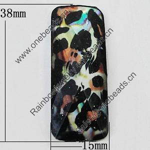 Resin Cabochons, No-Hole Jewelry findings, Faceted Rectangle 15x38mm, Sold by Bag  