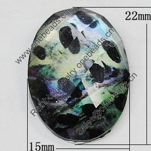 Resin Cabochons, No-Hole Jewelry findings, Faceted Flat Oval 15x22mm, Sold by Bag  