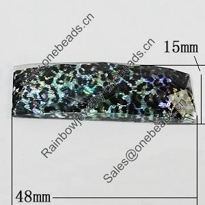 Resin Cabochons, No-Hole Jewelry findings, Faceted Rectangle 48x15mm, Sold by Bag  