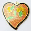 Pendant, Zinc Alloy Jewelry Findings, Heart, 42x43mm, Sold by Bag