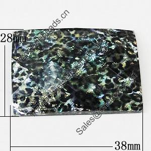Resin Cabochons, No-Hole Jewelry findings, Faceted Rectangle 38x28mm, Sold by Bag  