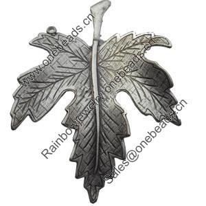 Pendant, Zinc Alloy Jewelry Findings, Leaf, 44x60mm, Sold by Bag  