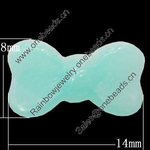 Imitate Jade Resin Cabochons, Bowknot 8x14mm Sold by Bag  