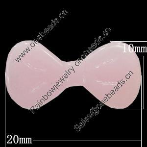 Imitate Jade Resin Cabochons, Bowknot 10x20mm Sold by Bag  