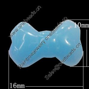 Imitate Jade Resin Cabochons, Bowknot 10x16mm Sold by Bag  