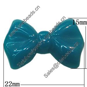 Imitate Jade Resin Cabochons, Bowknot 22x15mm Sold by Bag  