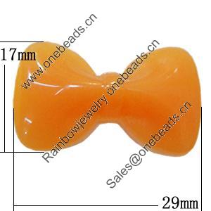 Imitate Jade Resin Cabochons, Bowknot 29x17mm Sold by Bag  