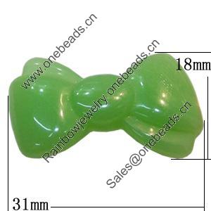 Imitate Jade Resin Cabochons, Bowknot 31x18mm Sold by Bag  