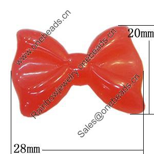 Imitate Jade Resin Cabochons, Bowknot 28x20mm Sold by Bag  