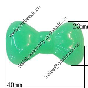 Imitate Jade Resin Cabochons, Bowknot 40x23mm Sold by Bag  