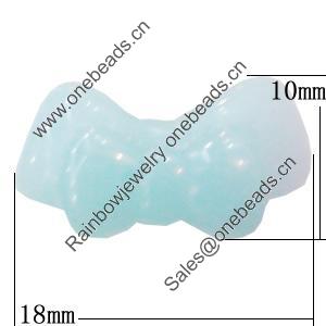 Imitate Jade Resin Cabochons, Bowknot 18x10mm Sold by Bag  