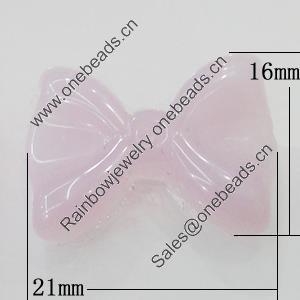 Imitate Jade Resin Cabochons, Bowknot 21x16mm Sold by Bag  