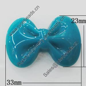 Imitate Jade Resin Cabochons, Bowknot 33x23mm Sold by Bag  