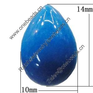 Imitate Jade Resin Cabochons, Teardrop 10x14mm Sold by Bag  