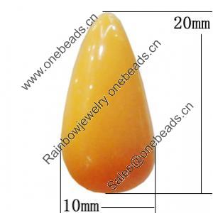 Imitate Jade Resin Cabochons, Teardrop 10x20mm Sold by Bag  