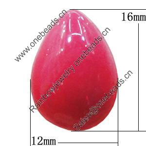 Imitate Jade Resin Cabochons, Teardrop 12x16mm Sold by Bag  