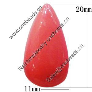 Imitate Jade Resin Cabochons, Teardrop 11x20mm Sold by Bag