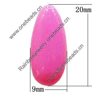 Imitate Jade Resin Cabochons, Teardrop 9x20mm Sold by Bag