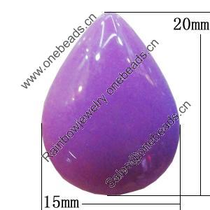 Imitate Jade Resin Cabochons, Teardrop 15x20mm Sold by Bag