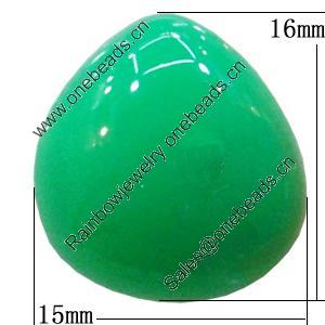Imitate Jade Resin Cabochons, Teardrop 15x16mm Sold by Bag