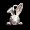 Pendant, Zinc Alloy Jewelry Findings, Rabbit 9x13mm, Sold by Bag