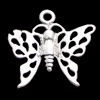Pendant, Zinc Alloy Jewelry Findings, Butterfly 19x17mm, Sold by Bag