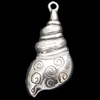 Pendant, Zinc Alloy Jewelry Findings, Whelk 14x30mm, Sold by Bag  