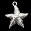 Pendant, Zinc Alloy Jewelry Findings, Star 17x20mm, Sold by Bag  