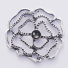 Pendant, Zinc Alloy Jewelry Findings, Flower 40x33mm, Sold by Bag  
