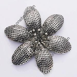 Pendant, Zinc Alloy Jewelry Findings, Flower 53x58mm, Sold by Bag  