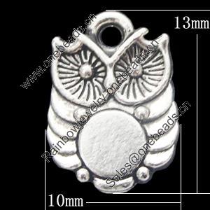 Pendant, Zinc Alloy Jewelry Findings, Animal 10x13mm, Sold by Bag