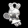 Pendant, Zinc Alloy Jewelry Findings, Rabbit 13x15mm, Sold by Bag