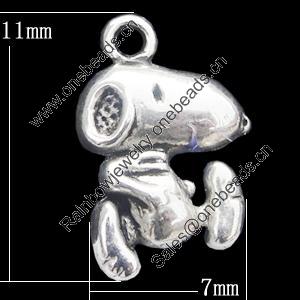 Pendant, Zinc Alloy Jewelry Findings, 11x7mm, Sold by Bag  