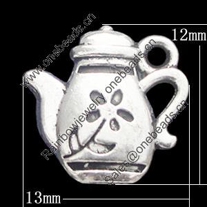 Pendant, Zinc Alloy Jewelry Findings, Pot 13x12mm, Sold by Bag  