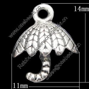 Pendant, Zinc Alloy Jewelry Findings, Umbrella 11x14mm, Sold by Bag  