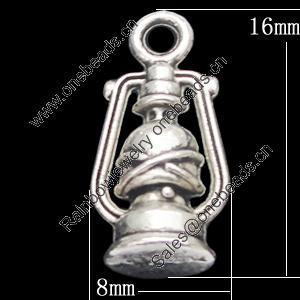 Pendant, Zinc Alloy Jewelry Findings, 8x16mm, Sold by Bag  