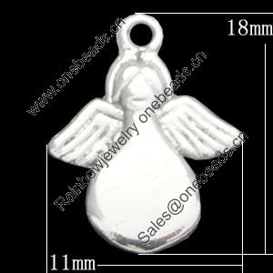 Pendant, Zinc Alloy Jewelry Findings, 11x18mm, Sold by Bag  