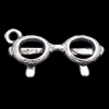 Pendant, Zinc Alloy Jewelry Findings, Glasses 21x11mm, Sold by Bag  
