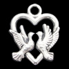Pendant, Zinc Alloy Jewelry Findings, Heart 15x18mm, Sold by Bag  