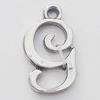 Pendant, Zinc Alloy Jewelry Findings, Letter 10x18mm, Sold by Bag  