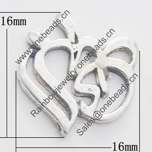 Pendant, Zinc Alloy Jewelry Findings, Letter 16x16mm, Sold by Bag  