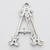 Pendant, Zinc Alloy Jewelry Findings, Letter 18x24mm, Sold by Bag  