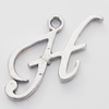 Pendant, Zinc Alloy Jewelry Findings, Letter 15x21mm, Sold by Bag  