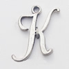 Pendant, Zinc Alloy Jewelry Findings, Letter 16x23mm, Sold by Bag  