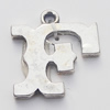 Pendant, Zinc Alloy Jewelry Findings, Letter 17x18mm, Sold by Bag  
