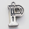 Pendant, Zinc Alloy Jewelry Findings, Letter 13x20mm, Sold by Bag  