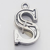 Pendant, Zinc Alloy Jewelry Findings, Letter 12x21mm, Sold by Bag  